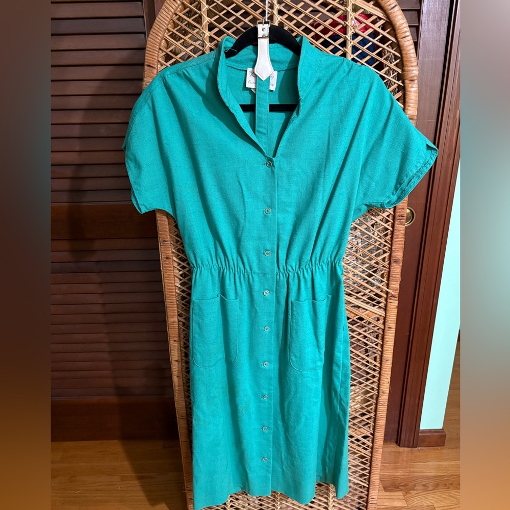 Leslie Fay Turquoise Midi Dress